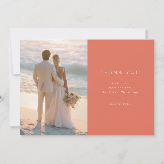 Dankeskarten für eine Hochzeit am Strand Dankeskarte (Vorderseite)