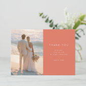 Dankeskarten für eine Hochzeit am Strand Dankeskarte (Stehend Vorderseite)