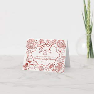 Dankeskarten für eine italienische Pasta-Abendgese Dankeskarte