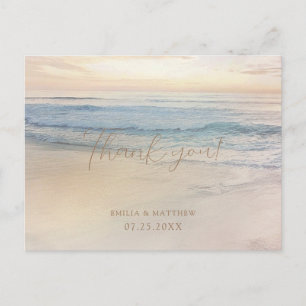 Dankeskarten für eine Strandhochzeit zur Erinnerun Postkarte