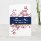 Dankeskarten für Eltern zum Hochzeitstag mit Blume Dankeskarte (Vorderseite)