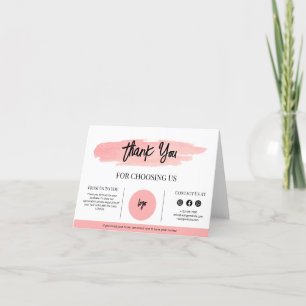 Dankeskarten für Geschäftsverpackungen Dankeskarte