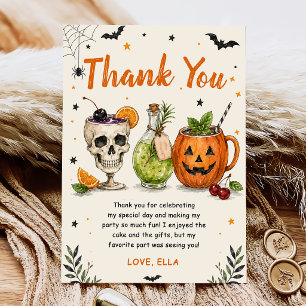 Dankeskarten für Halloween-Party mit Cocktails