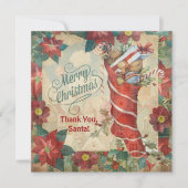 Dankeskarten für Kinder an den Weihnachtsmann Dankeskarte (Vorderseite)