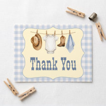 Dankeskarten für Little Cowboy Baby Shower