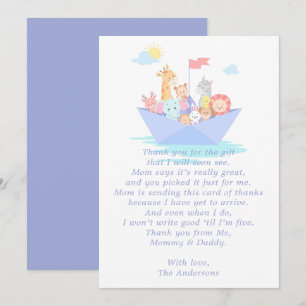 Dankeskarten für Noachs Arche Baby Shower Dankeskarte