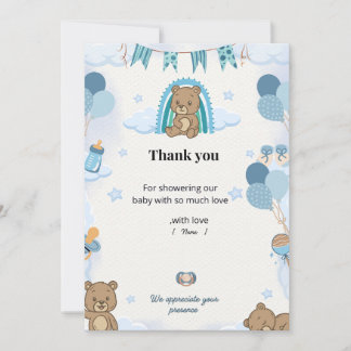 Dankeskarten für Pastell-Baby-Shower Dankeskarte