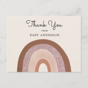 Dankeskarten für Vintage-Regenbogen-Mädchen-Baby-P Postkarte