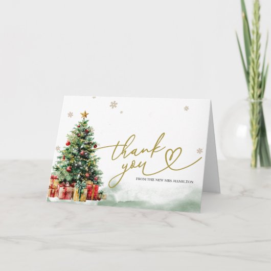 Dankeskarten für Weihnachts-Hochzeitsdusche Karte (Vorderseite)