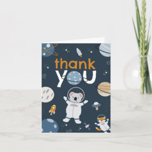 Dankeskarten für Weltraum-Baby- Boy-Shower Dankeskarte