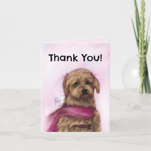 Dankeskarten (golden doodle) dankeskarte (Vorderseite)