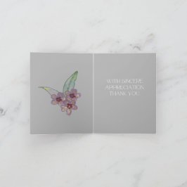Dankeskarten - Graue Blumen Karte