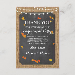 Dankeskarten-Herz Engagement Hochzeit Herbstlaub Einladung