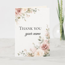 Dankeskarten-Hochzeit, Elegante Dusty Rose Floral