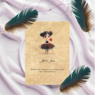 Dankeskarten-Hochzeit Kleine Ballerina Brausebad Dankeskarte