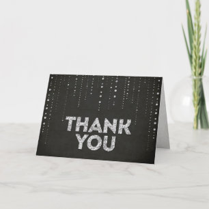 Dankeskarten im Schwarz & Silber Glitter Look Dankeskarte