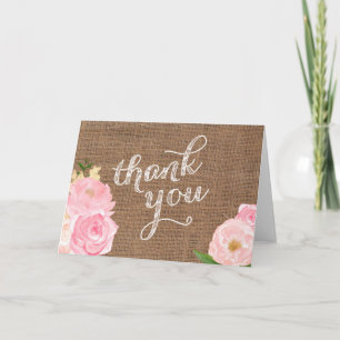 Dankeskarten im shabby-chic Landhochzeit-Stil Dankeskarte