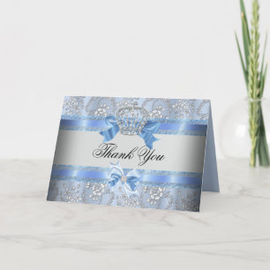 Dankeskarten-Kleine Prinzenkrone-Baby-Party Dankeskarte