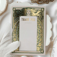 Dankeskarten Kunststil Art Nouveau Mucha Vintage D