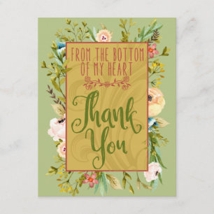 Dankeskarten mit floralen Motiven von Herzen Dankeskarte