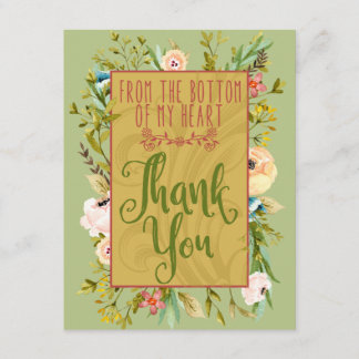 Dankeskarten mit floralen Motiven von Herzen Dankeskarte