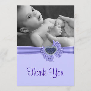 Dankeskarten mit Foto von Purple Heart Baby Dankeskarte