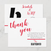 Dankeskarten mit Gewinnspiel Postkarte (Vorne/Hinten)