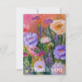 Dankeskarten mit lebendigen Wildblumen Dankeskarte (Vorderseite)