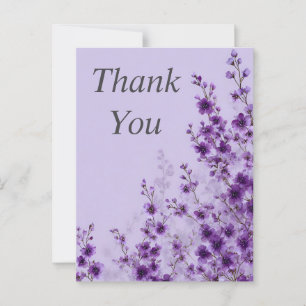 Dankeskarten mit lila Blumen und Lavendel Hintergr Postkarte