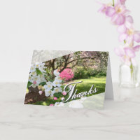Dankeskarten mit rosa Mai-Blüten