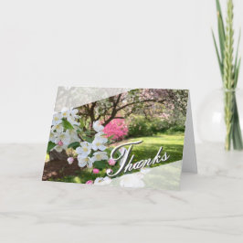 Dankeskarten mit rosa Mai-Blüten Karte