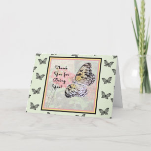 Dankeskarten mit weißem Papier Schmetterling Dankeskarte