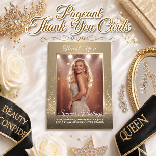 Dankeskarten-Pageant Goldrahmen Sponsor Danke