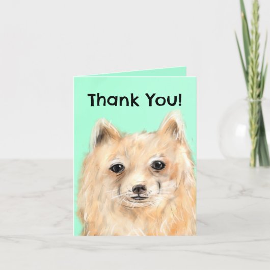 Dankeskarten (Pomeranian) Karte (Vorderseite)