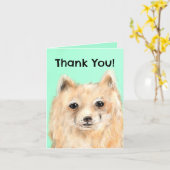 Dankeskarten (Pomeranian) Karte (Gelbe Blume)