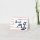 Dankeskarten | Rosa schwarzer Streifen Dankeskarte (Vorderseite)