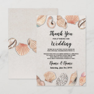 Dankeskarten Schalen Ozean Strand Hochzeit Einladung