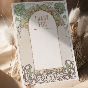 Dankeskarten-Vintage-Jugendstil-Hochzeitseinlage Einladung
