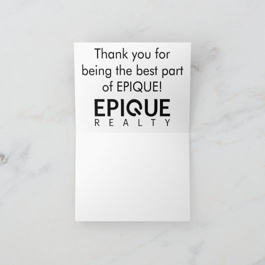 Dankeskarten von EPIQUE Realty Dankeskarte (Innenseite)