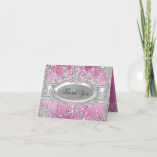 Dankeskarten Winter-Wunderland Rosa Prinzessin Dankeskarte