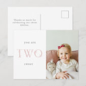 Dankeskarten zum 2. Geburtstag Postkarte (Vorne/Hinten)