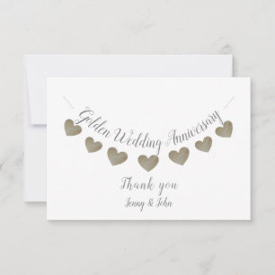 Dankeskarten zum 50. goldenen Hochzeitstag Dankeskarte