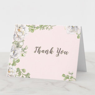 Dankeskarten zum 81. Geburtstag in Rosa mit floral Dankeskarte