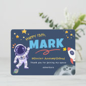 Dankeskarten zum Geburtstag für den Weltraumforsch Dankeskarte (Stehend Vorderseite)