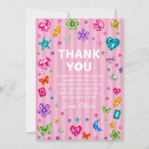 Dankeskarten zum Geburtstag für Mädchen mit rosa E