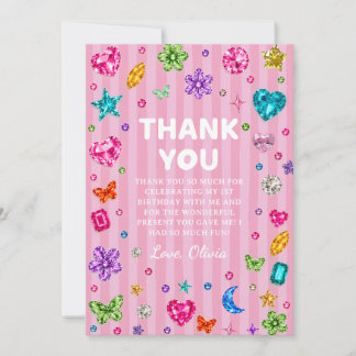 Dankeskarten zum Geburtstag für Mädchen mit rosa E Dankeskarte