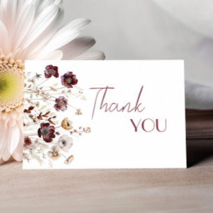 Dankeskarten zur Babyparty mit Wasserfarbenblumen Dankeskarte
