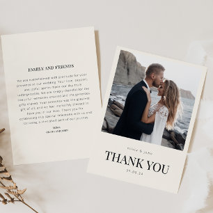 Dankeskarten zur Hochzeit mit Foto und Nachricht Einladung