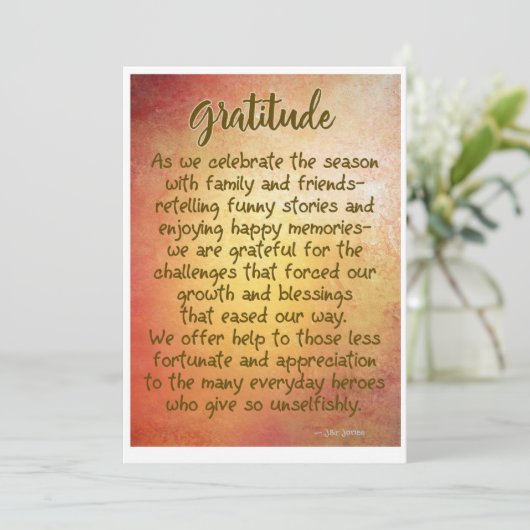 Dankessaisonkarte Feiertagskarte (Stehend Vorderseite)