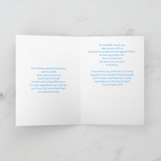 Dankesworte Dankeskarte (Innenseite)